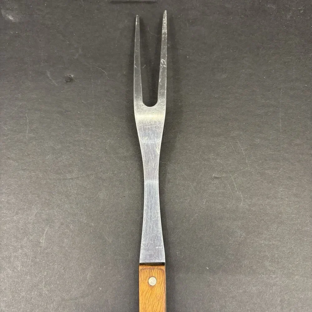 EKCO Flint 2 Prong 12” Meat‎ Carving Fork Mid Century Modern Stainless Vintage
